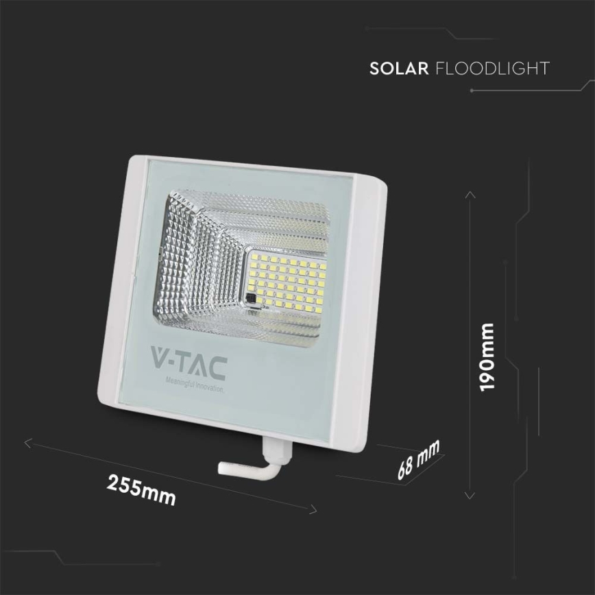 LED Spoljašnji solarni reflektor LED/20W/3,2V IP65 6400K + Daljinski upravljač