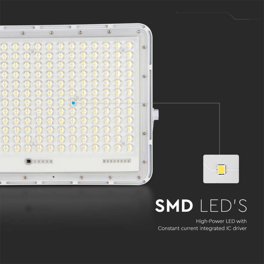 LED Spoljašnji solarni reflektor LED/30W/3,2V 4000K bela IP65 + Daljinski upravljač