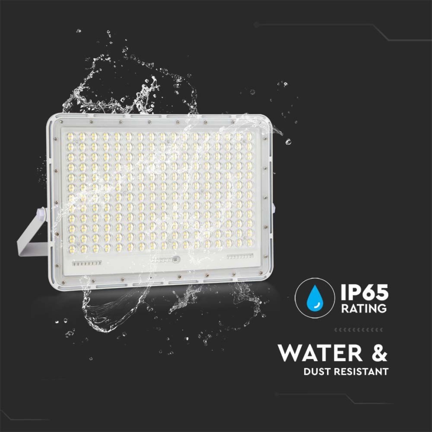 LED Spoljašnji solarni reflektor LED/30W/3,2V 4000K bela IP65 + Daljinski upravljač