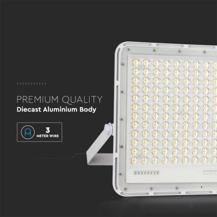 LED Spoljašnji solarni reflektor LED/30W/3,2V 4000K bela IP65 + Daljinski upravljač