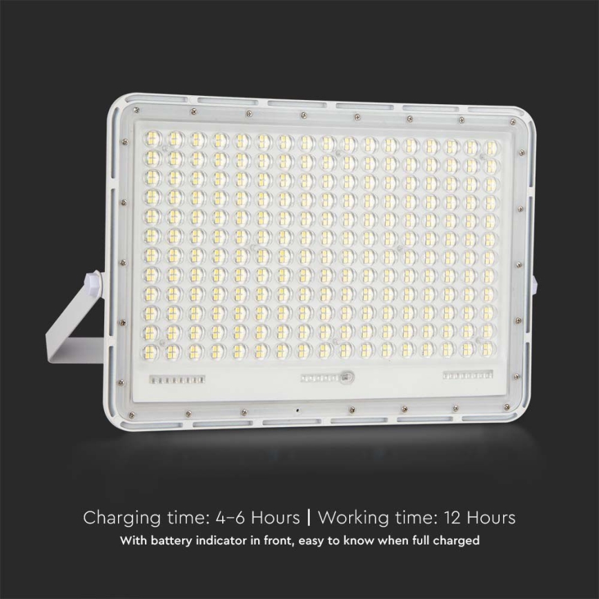 LED Spoljašnji solarni reflektor LED/30W/3,2V 4000K bela IP65 + Daljinski upravljač