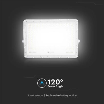 LED Spoljašnji solarni reflektor LED/30W/3,2V 4000K bela IP65 + Daljinski upravljač