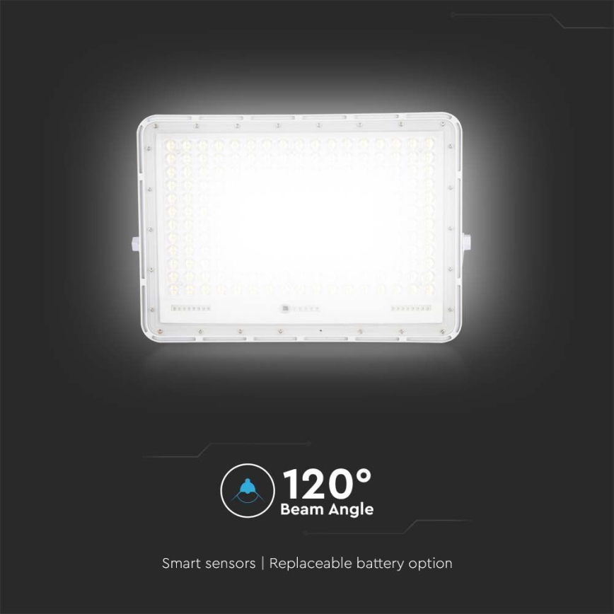 LED Spoljašnji solarni reflektor LED/30W/3,2V 4000K bela IP65 + Daljinski upravljač