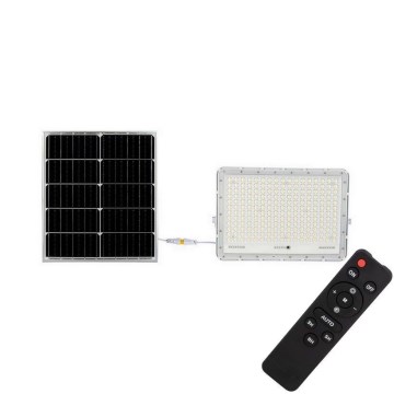 LED Spoljašnji solarni reflektor LED/30W/3,2V 4000K bela IP65 + Daljinski upravljač