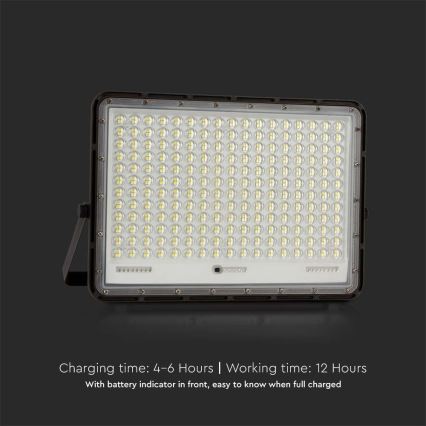 LED Spoljašnji solarni reflektor LED/30W/3,2V 4000K crno IP65 + Daljinski upravljač