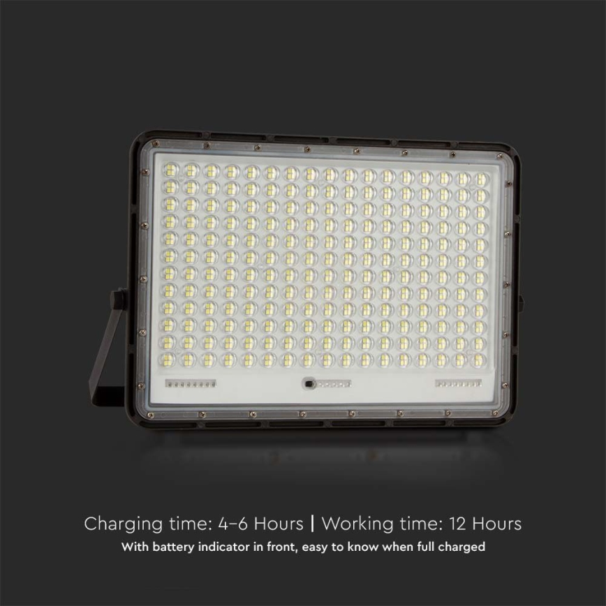 LED Spoljašnji solarni reflektor LED/30W/3,2V 4000K crno IP65 + Daljinski upravljač