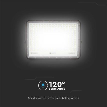 LED Spoljašnji solarni reflektor LED/30W/3,2V 4000K crno IP65 + Daljinski upravljač