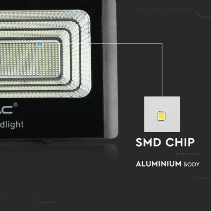 LED Spoljašnji solarni reflektor LED/40W/10V IP65 6000K + Daljinski upravljač