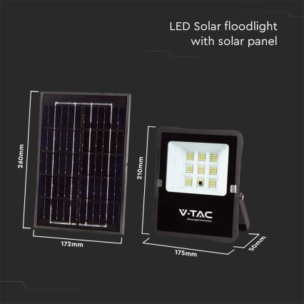 LED Spoljašnji solarni reflektor LED/6W/3,2V 4000K IP65 5000 mAh + Daljinski upravljač