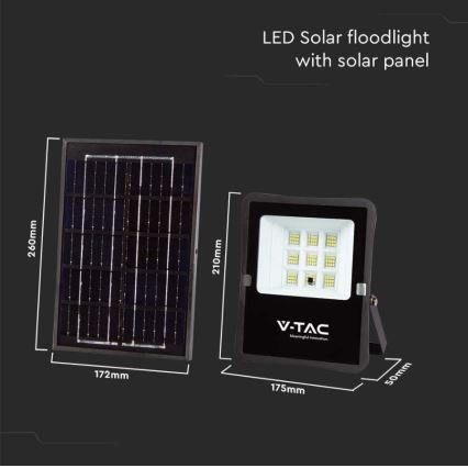 LED Spoljašnji solarni reflektor LED/6W/3,2V 6400K IP65 4000 mAh + Daljinski upravljač