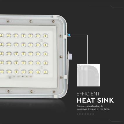 LED Spoljašnji prigušivi solarni reflektor LED/6W/3,2V IP65 4000K bela + Daljinski upravljač
