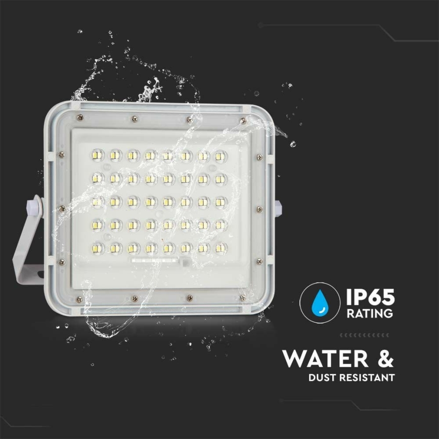 LED Spoljašnji prigušivi solarni reflektor LED/6W/3,2V IP65 4000K bela + Daljinski upravljač