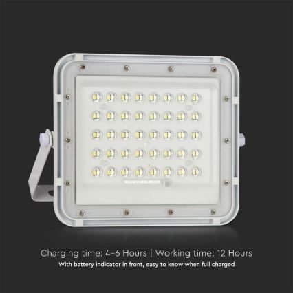 LED Spoljašnji prigušivi solarni reflektor LED/6W/3,2V IP65 4000K bela + Daljinski upravljač