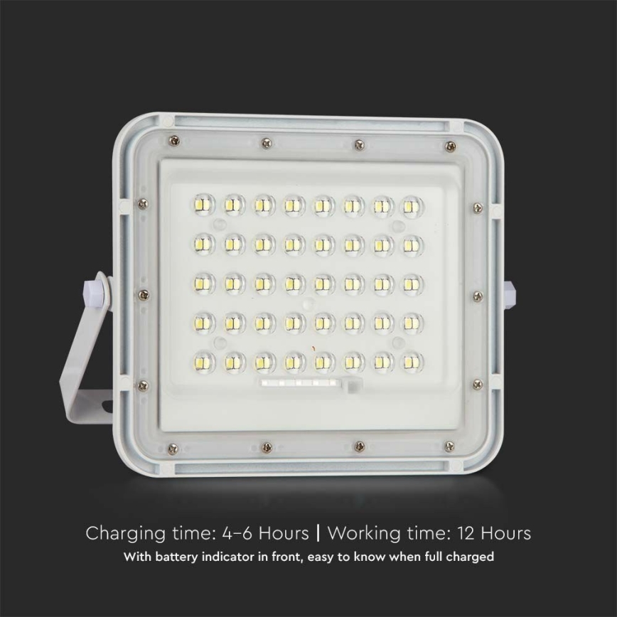 LED Spoljašnji prigušivi solarni reflektor LED/6W/3,2V IP65 4000K bela + Daljinski upravljač