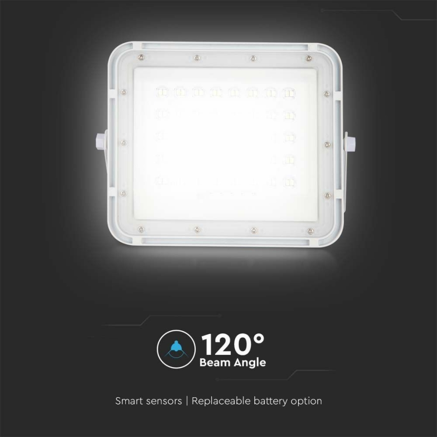 LED Spoljašnji prigušivi solarni reflektor LED/6W/3,2V IP65 4000K bela + Daljinski upravljač
