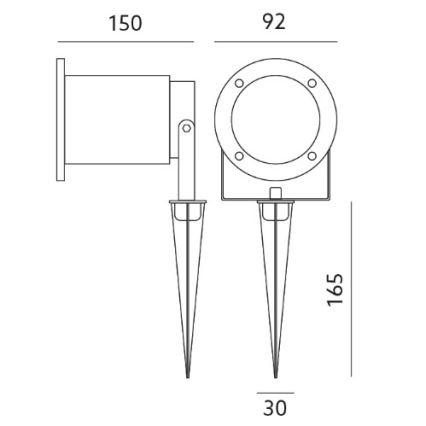 LED Spoljna lampa BLAKE 2 GU10/6W/230V IP65