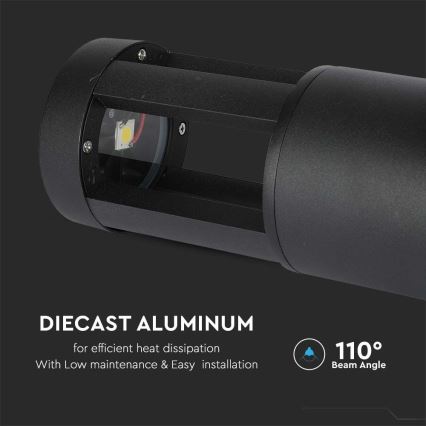 LED Spoljna lampa LED/10W/230V 25cm 3000K IP65 crno