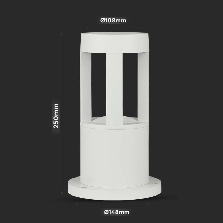 LED Spoljna lampa LED/10W/230V 25cm 4000K IP65 bela