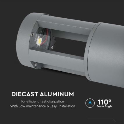 LED Spoljna lampa LED/10W/230V 25cm 4000K IP65 sivo