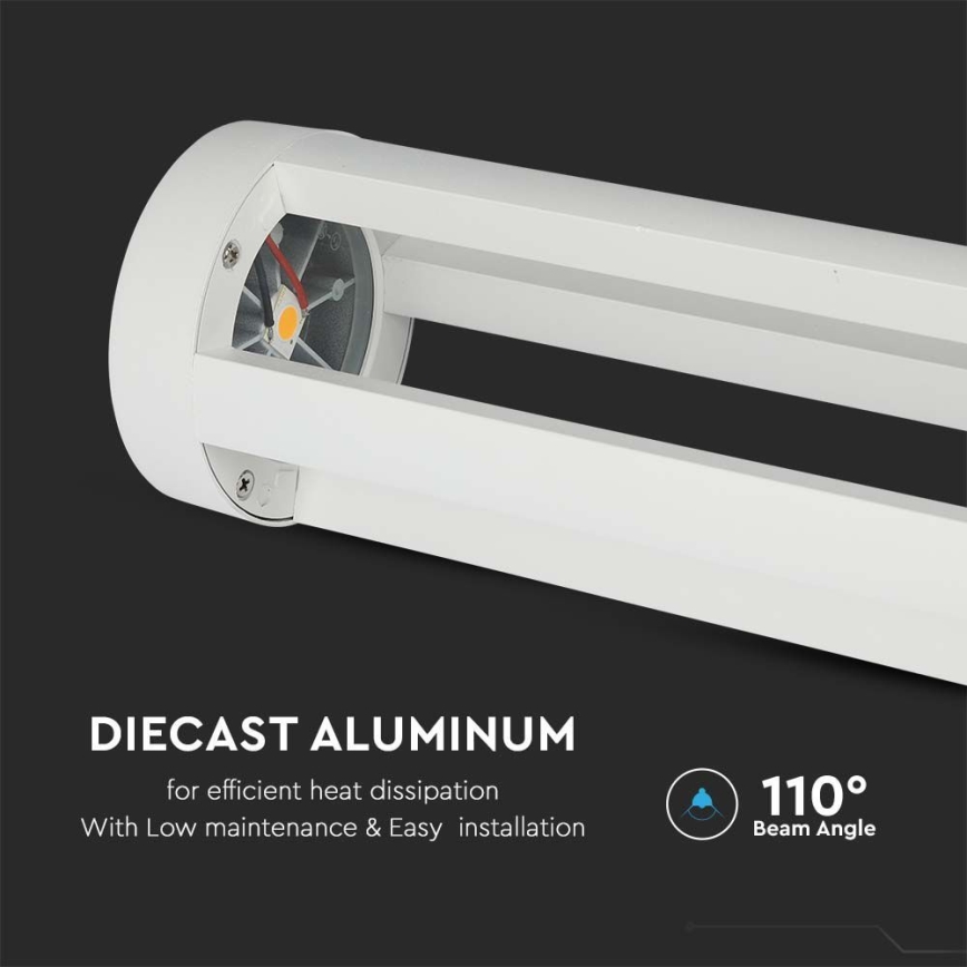 LED Spoljna lampa LED/10W/230V 80cm 3000K IP65 bela