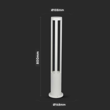 LED Spoljna lampa LED/10W/230V 80cm 4000K IP65 bela