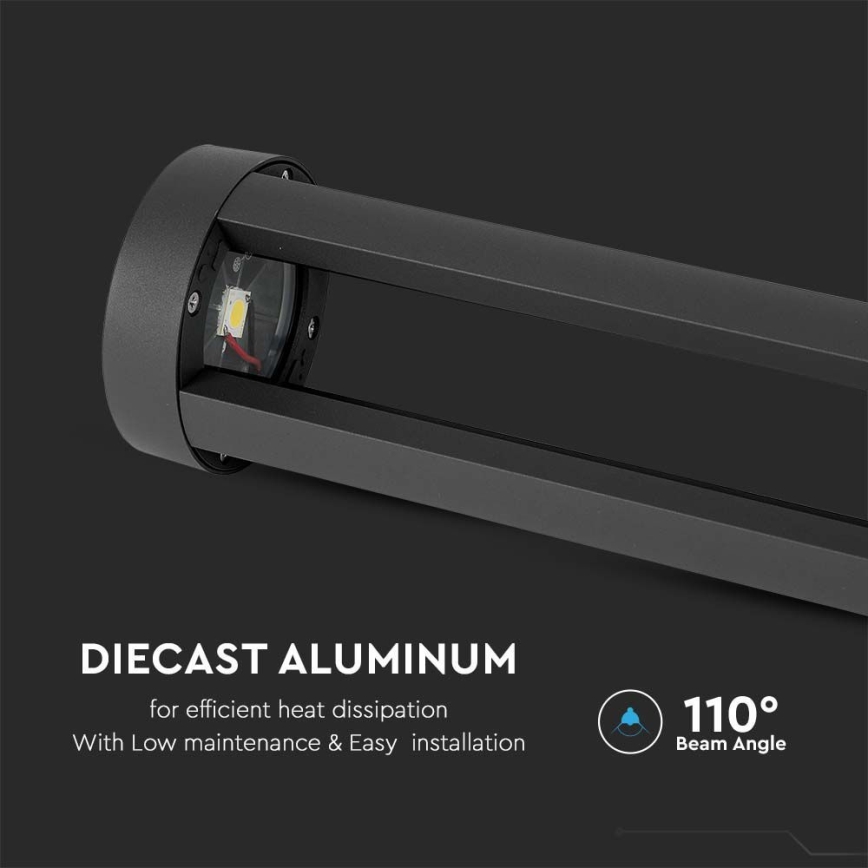LED Spoljna lampa LED/10W/230V 80cm 6400K IP65 crno