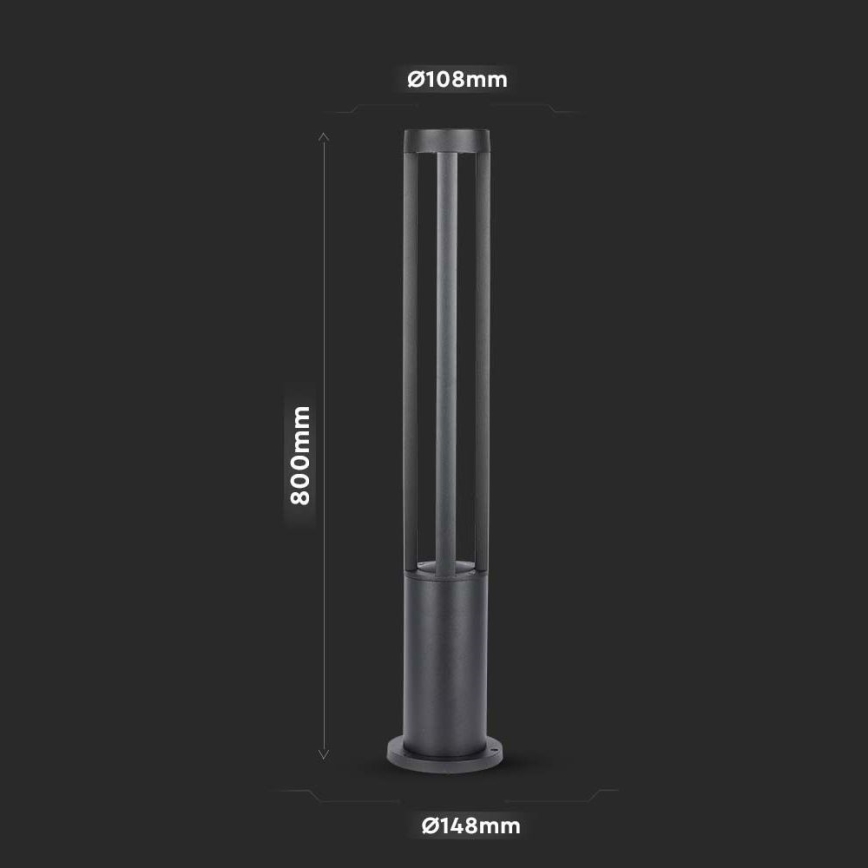LED Spoljna lampa LED/10W/230V 80cm 6400K IP65 crno