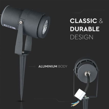 LED Spoljna lampa LED/12W/100-240V IP65 3000K sivo