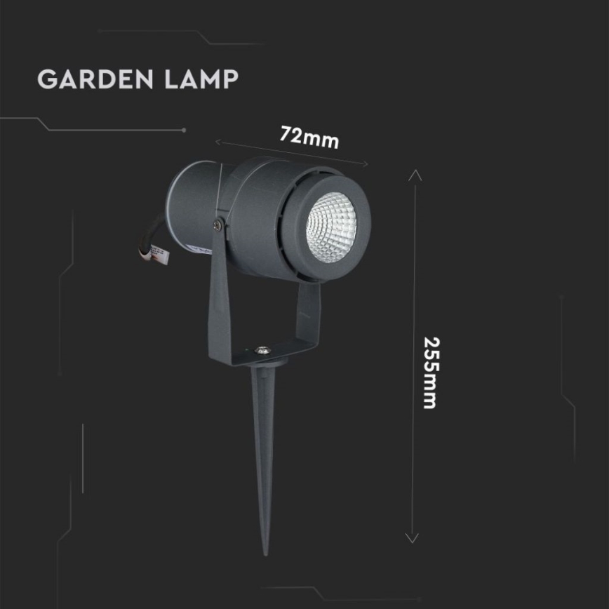 LED Spoljna lampa LED/12W/100-240V IP65 3000K sivo