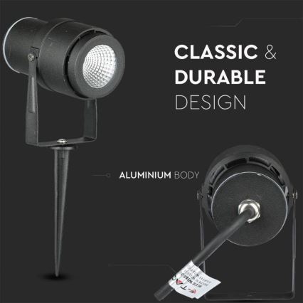 LED Spoljna lampa LED/12W/100-240V IP65 4000K crno