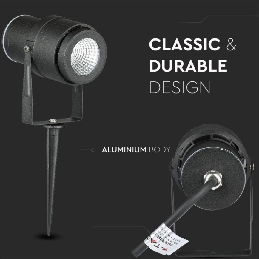 LED Spoljna lampa LED/12W/100-240V IP65 4000K crno