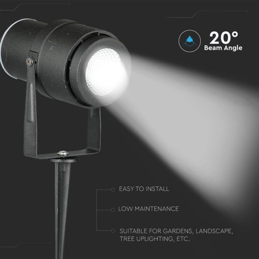 LED Spoljna lampa LED/12W/100-240V IP65 4000K crno