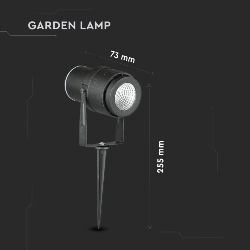 LED Spoljna lampa LED/12W/100-240V IP65 4000K crno