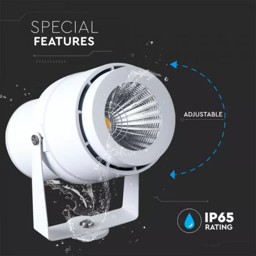 LED Spoljna lampa LED/12W/100-240V IP65 bela - zeleno svetlo