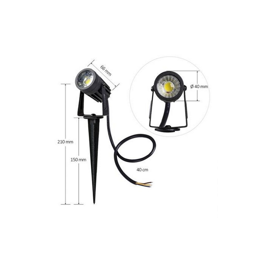 LED Spoljna lampa LED/3W/230V 2800K IP67 crno