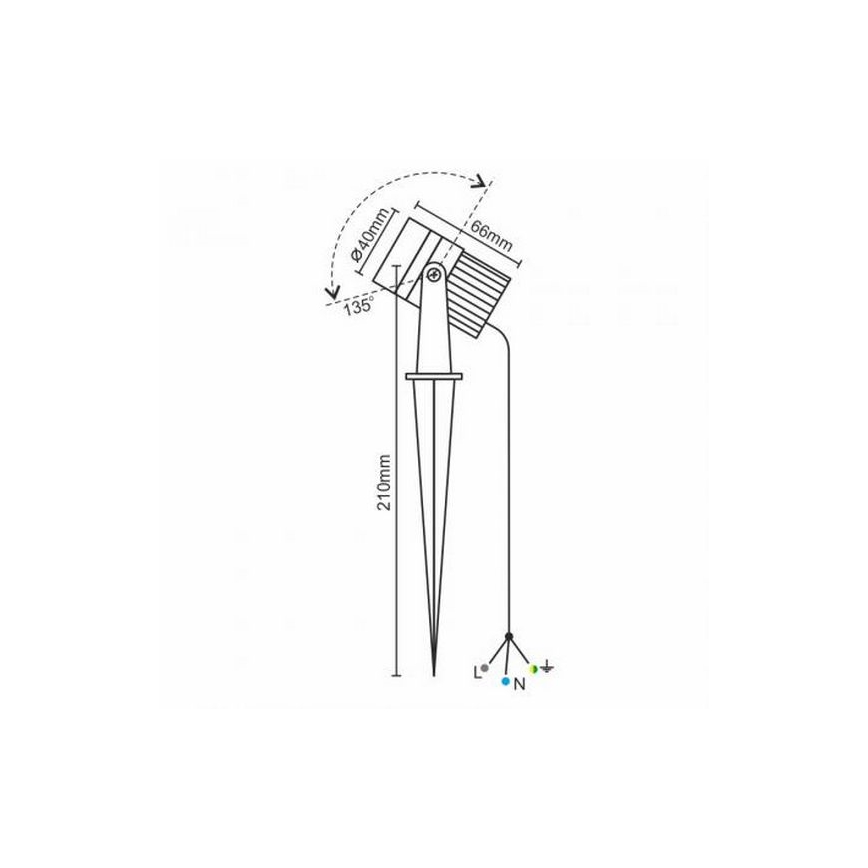 LED Spoljna lampa LED/3W/230V 2800K IP67 crno