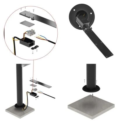 LED Spoljna lampa NIKA LED/12,5W/230V IP44 80 cm
