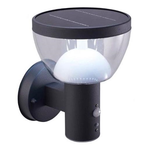 LED Spoljna solarna zidna svetiljka sa senzorom LARIX LED/3W/3,7V 2200 mAh IP44
