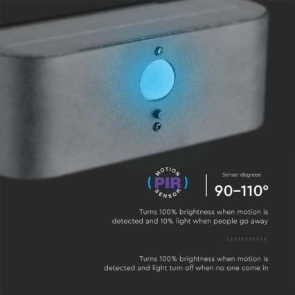LED Spoljna solarna zidna svetiljka sa senzorom LED/2,5W/3,7V 3000K IP54 2000 mAh