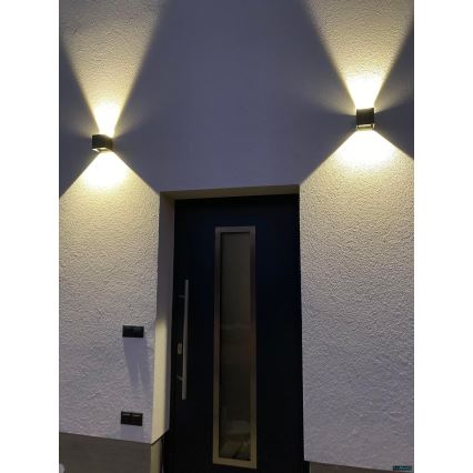LED Spoljna zidna lampa 2xLED/3W/230V IP54 antracit
