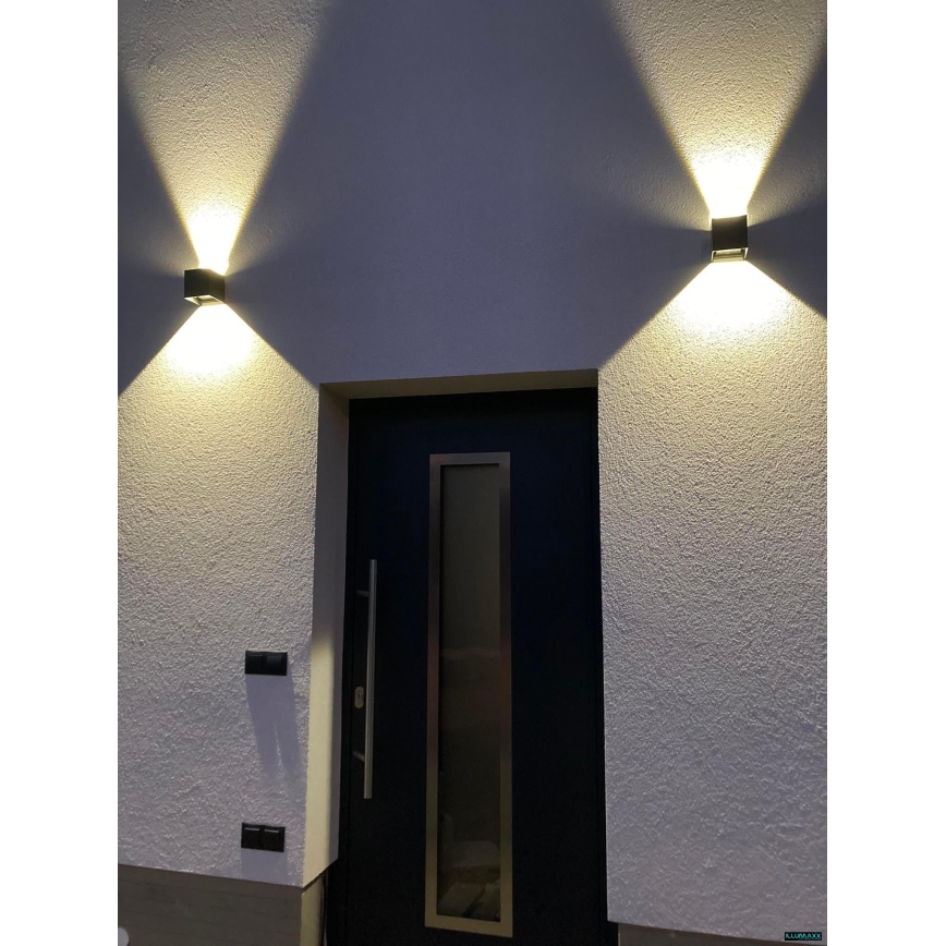 LED Spoljna zidna lampa 2xLED/3W/230V IP54 antracit
