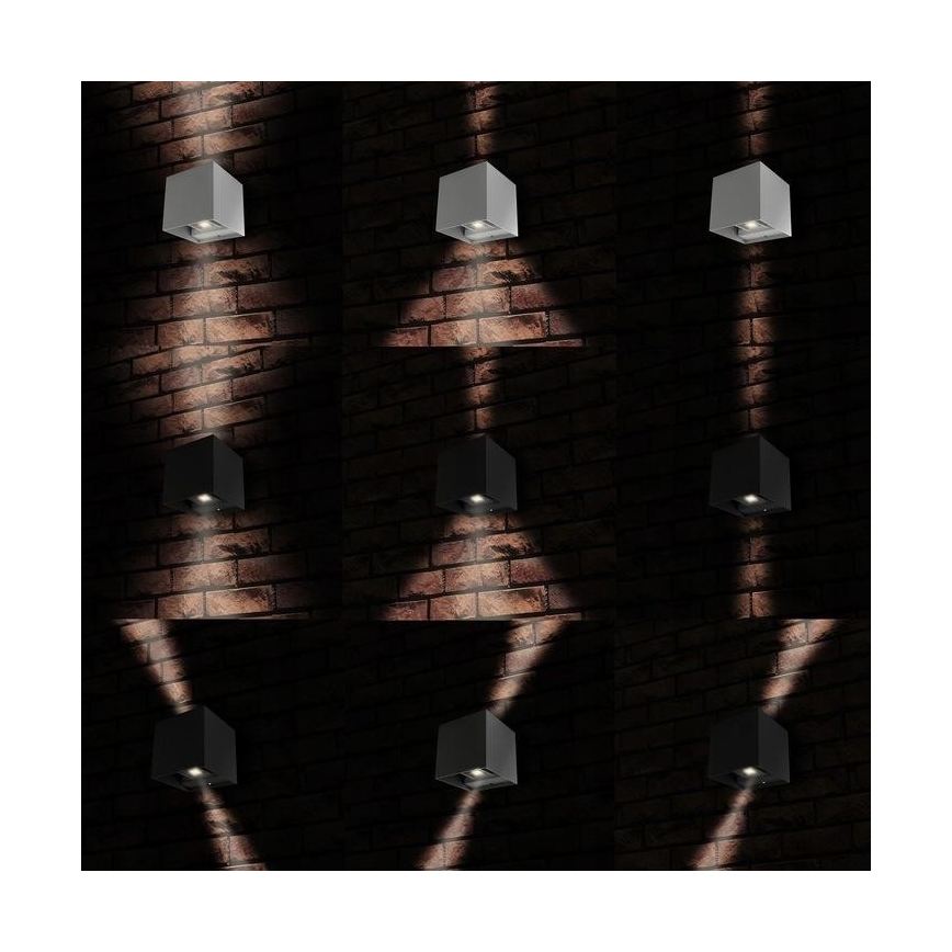 LED Spoljna zidna lampa 2xLED/3W/230V IP54 antracit
