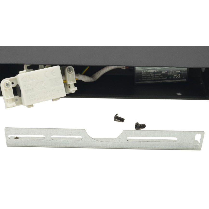 LED Fleksibilna spoljna zidna lampa 2xLED/4W/230V IP54 30 cm crno