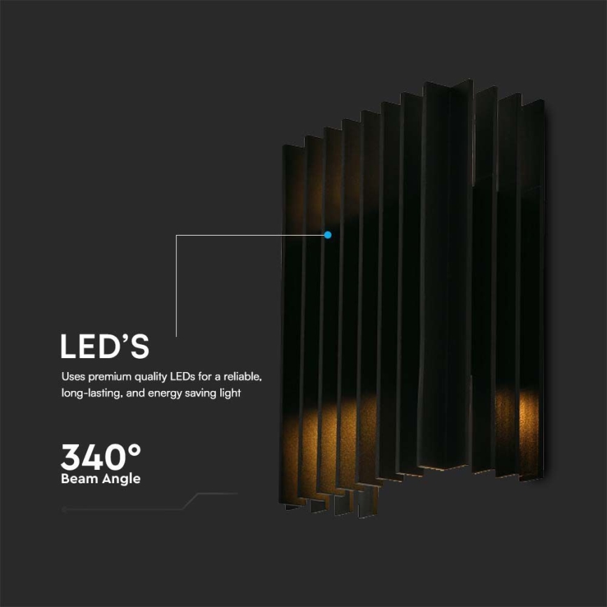 LED Spoljna zidna lampa 2xLED/6W/230V IP65 3000K