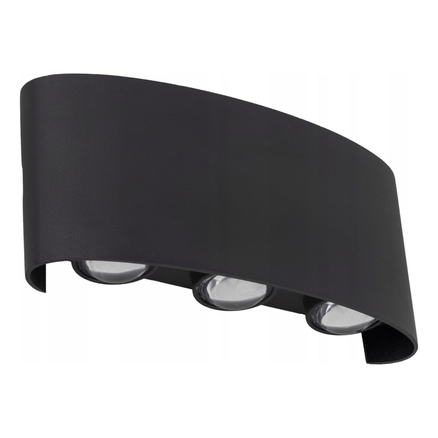 LED Spoljna zidna lampa ARROW 6xLED/1W/230V IP54 crno