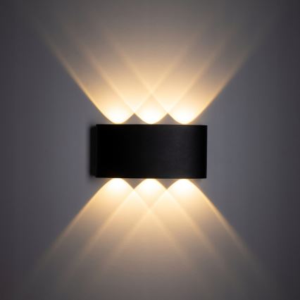 LED Spoljna zidna lampa ARROW 6xLED/1W/230V IP54 crno