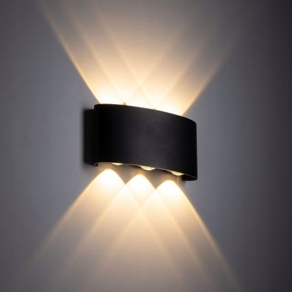LED Spoljna zidna lampa ARROW 6xLED/1W/230V IP54 crno
