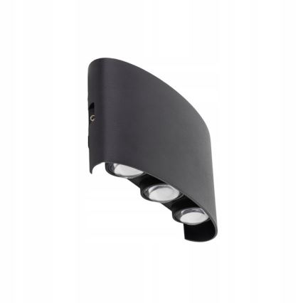 LED Spoljna zidna lampa ARROW 6xLED/1W/230V IP54 crno