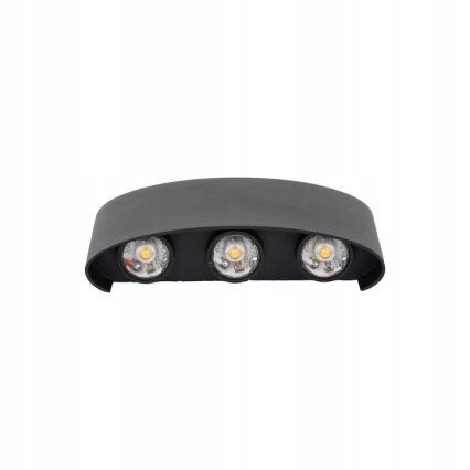 LED Spoljna zidna lampa ARROW 6xLED/1W/230V IP54 crno