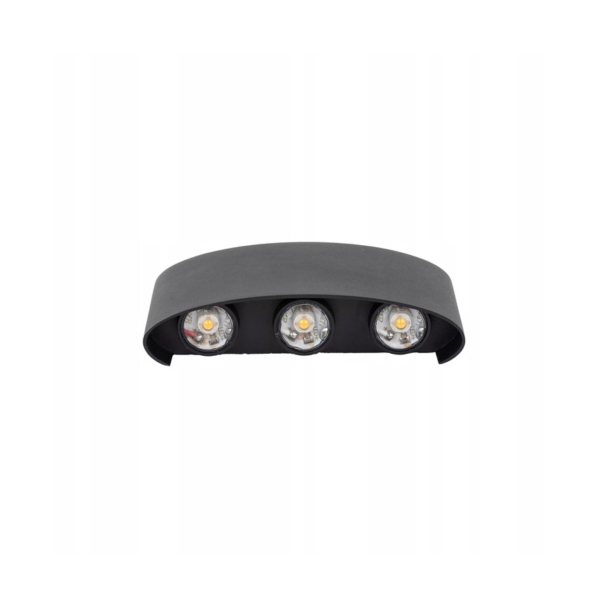 LED Spoljna zidna lampa ARROW 6xLED/1W/230V IP54 crno